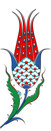 Turkish Ornament Tile Art, Printable Art, Ottoman Iznik Tile Design Artのイラスト素材