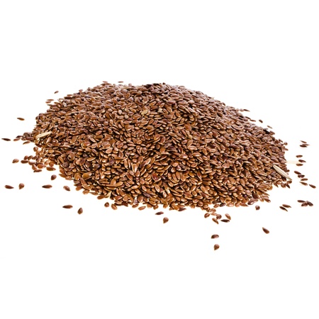 flax seed linseed closeup isolated on white backgroundの写真素材