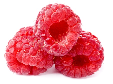 Raspberries; Objects isolated on white background