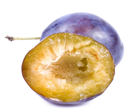 Plums isolated on white backgroundの写真素材