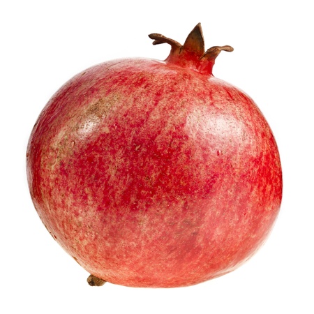Pomegranate macro isolated on white backgroundの写真素材