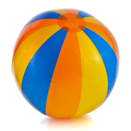 Single Colorful Inflatable PVC ball isolated on white backgroundの写真素材
