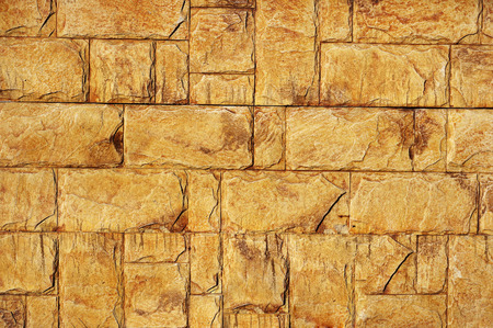 Old Yellow Bricks Wall Patternの写真素材
