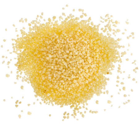 couscous close up isolated on white backgroundの写真素材