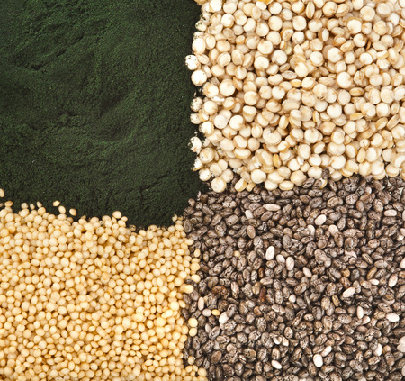 superfoods heap pile collection close up surface top viewの写真素材