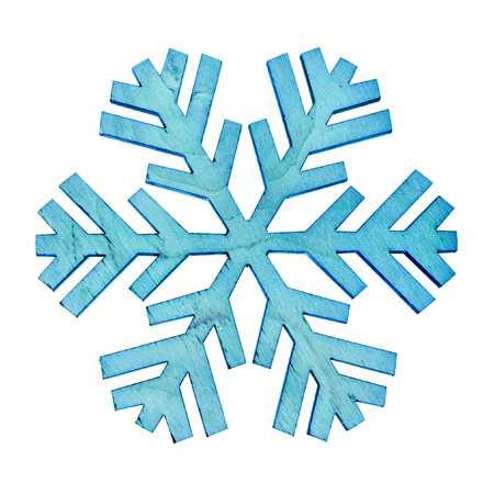 christmas snowflake shape decoration isolated on whiteの写真素材