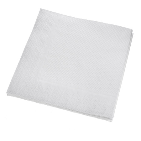 White Square paper napkin isolated on white backgroundの写真素材