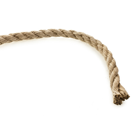 Jute rope isolated on white backgroundの写真素材