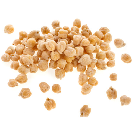 chickpeas isolated on white backgroundの写真素材