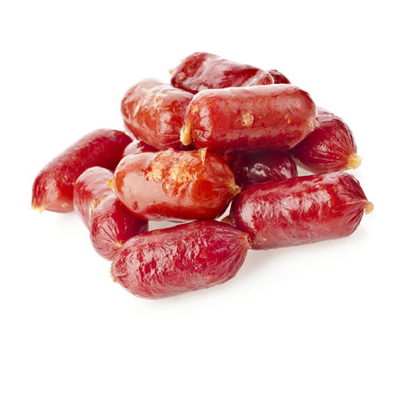 sausages isolated on white backgroundの写真素材