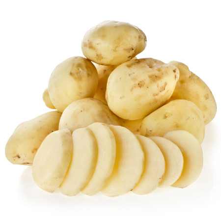 new potato tuber isolated on white background cutoutの写真素材