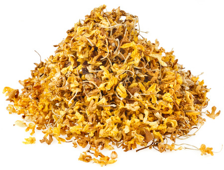 Heap pile of Osmanthus \\\\\\\"Fragrant Flower\\\\\\\" Tea supplement isolated on white backgroundの写真素材