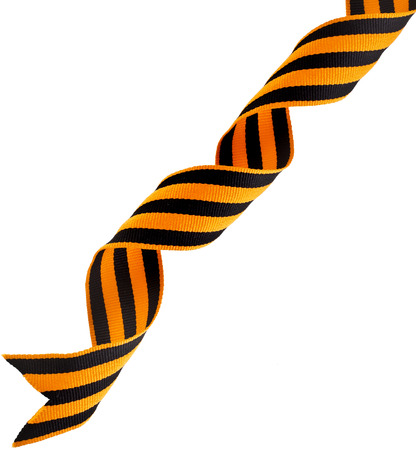 black orange strip ribbon tape, St. George isolated on white backgroundの写真素材