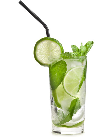 Fresh mojito isolated on white backgroundの写真素材