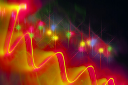 Abstract lights on a blackの写真素材