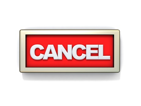 3d illustration of cancel sign or buttonの写真素材