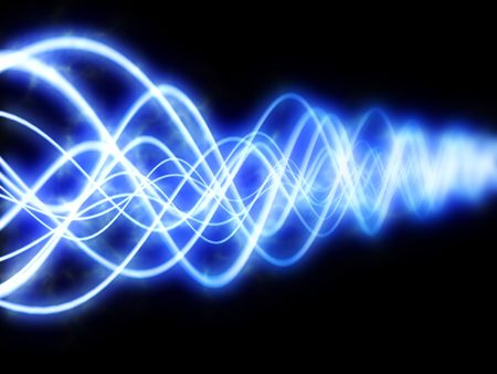 3d illustration of abstract background with waves on black