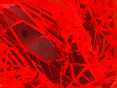 abstract 3d llustration of red glass background