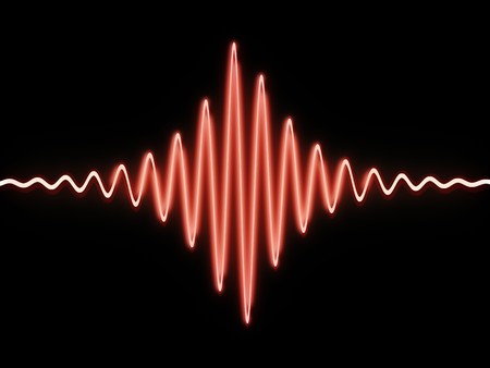 3d illstration of sound wave over black background