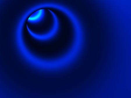 abstract 3d illustration, blue background with light circlesの写真素材