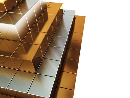 abstract 3d illustration of pyramid background, over white