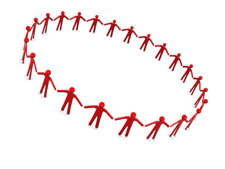 3d illustration of team isolated over white backgroundの写真素材