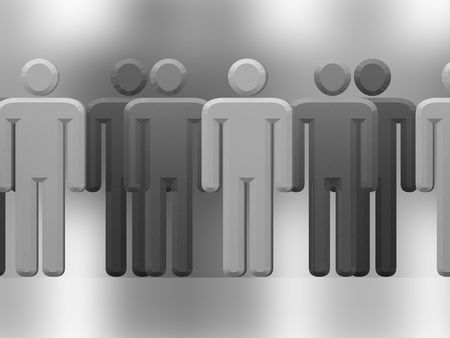 abstract 3d illustration of gray crowd backgroundの写真素材