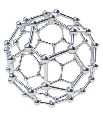 abstract 3d illustration of chrome steel molecular structure