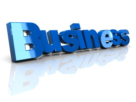 3d illustration of business sign over white backgroundの写真素材