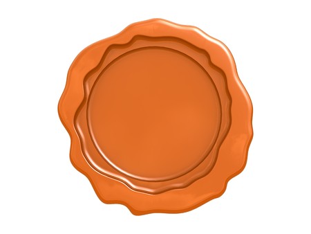 3d illustration of wax seal isolated over whiteの写真素材