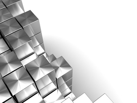 abstract 3d illustration of assembling blocks backgroundの写真素材