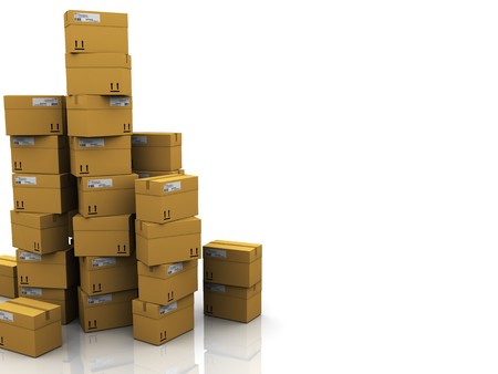 abstract 3d illustration of carton boxes background