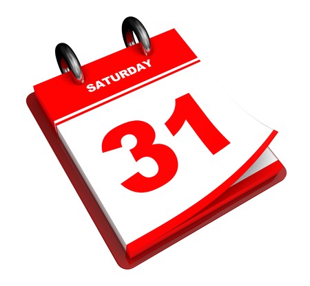 3d illustration of generic calendar isolated over white backgroundの写真素材