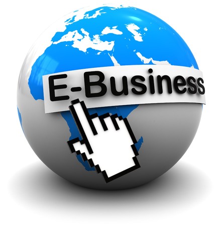 3d illustration of earth globe with internet business sign, over white background 3d illustration of earth globe with internet business sign, over white background