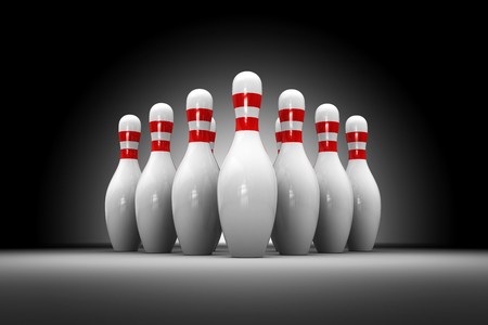 abstract 3d illustration of bowls over dark backgroundの写真素材