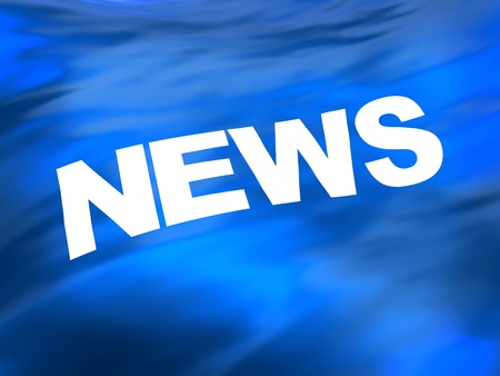 abstract 3d illustration of blue background with 'news' signの写真素材