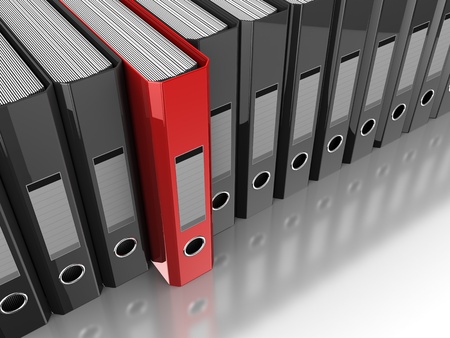 3d illustration of urgent documents folderの写真素材