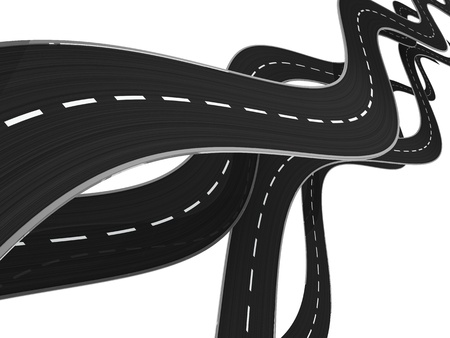 abstract 3d illustration of asphalt roads backgroundの写真素材