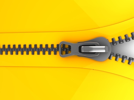 3d illustration of opening zip, closeupの写真素材