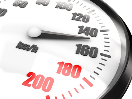 Close-up of car dashboard speedometer