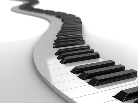 3d modern piano curves, music conceptの写真素材