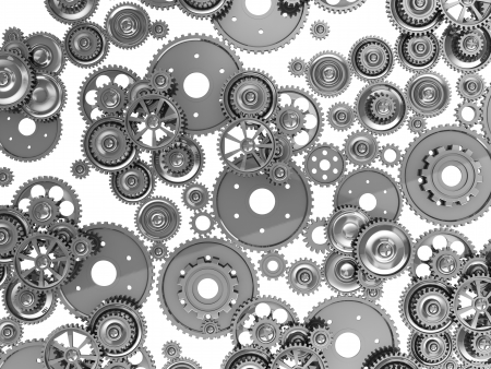 Background of industrial gears, 3d image