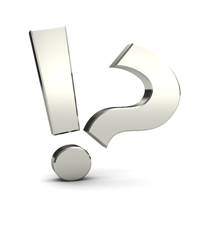 3d image, exclamation and question mark isolated on white background 3d image, exclamation and question mark isolated on white background