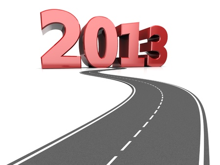 Road life with number 2013, success conceptの写真素材