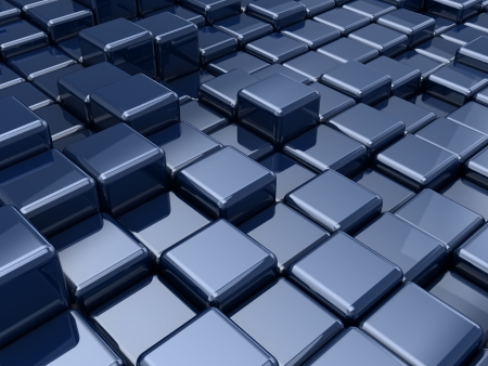 abstract 3d illustration of blue cubes background