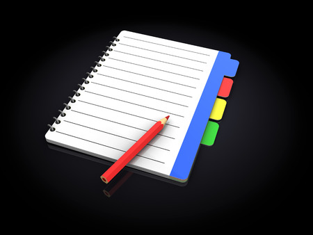 3d illustration of phonebook over black backgroundの写真素材