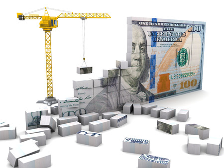 abstract 3d illustration of wealth assemblingの写真素材