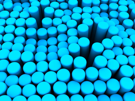 abstract 3d illustration of plastic cylinders backgroundの写真素材
