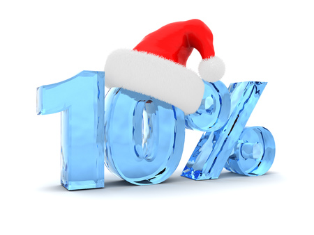 3d illustration of christmas discount 10 percent
