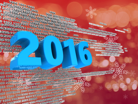 3d illustration of new 2016 year background